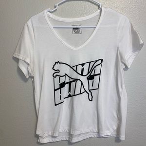 White cropped Puma shirt